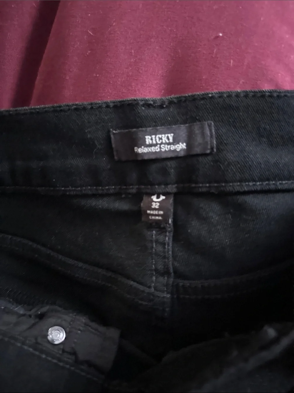 True Religion BNWT Black Straight Leg Jeans